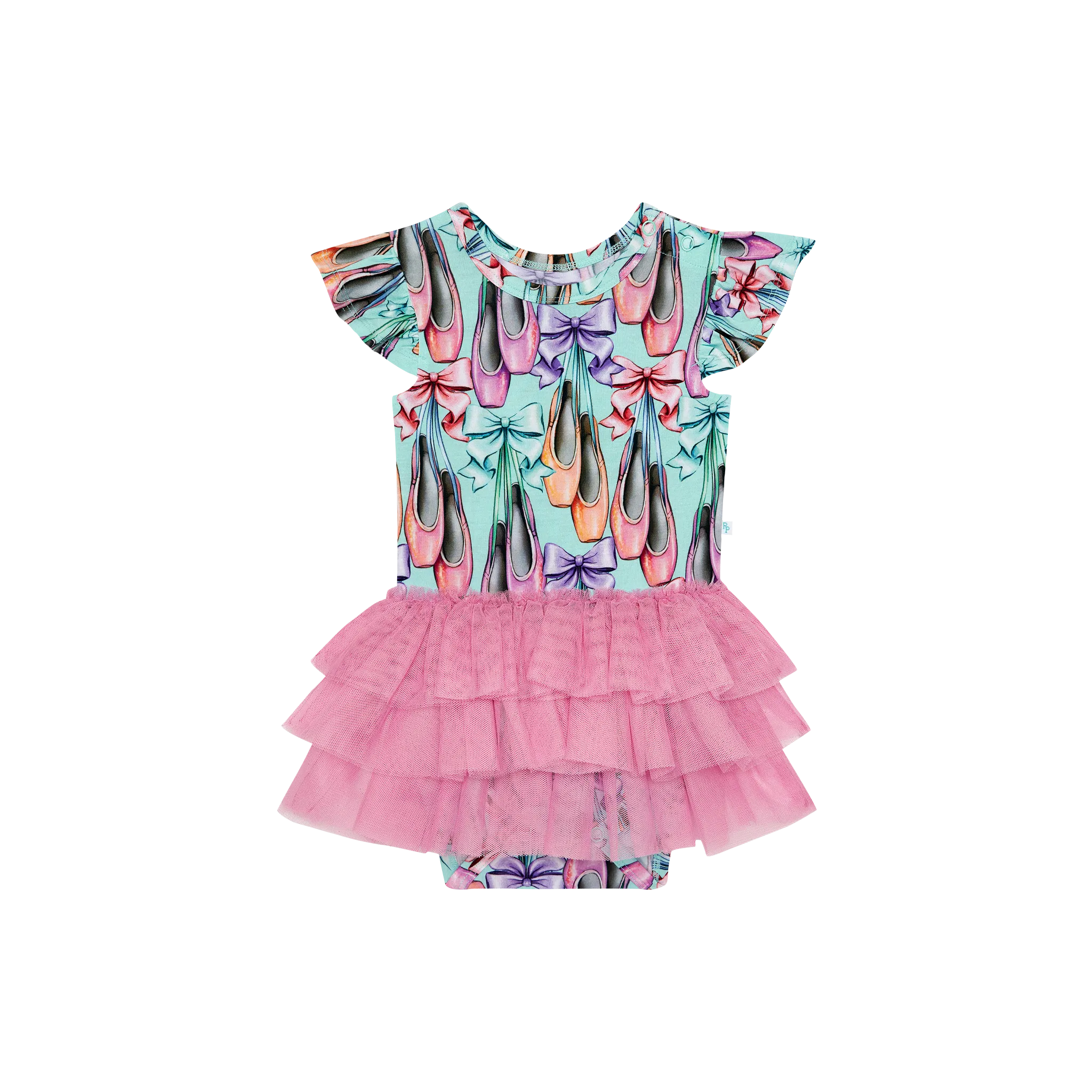 Irina - Ruffled Cap Sleeve Tulle Skirt Bodysuit - Select Size