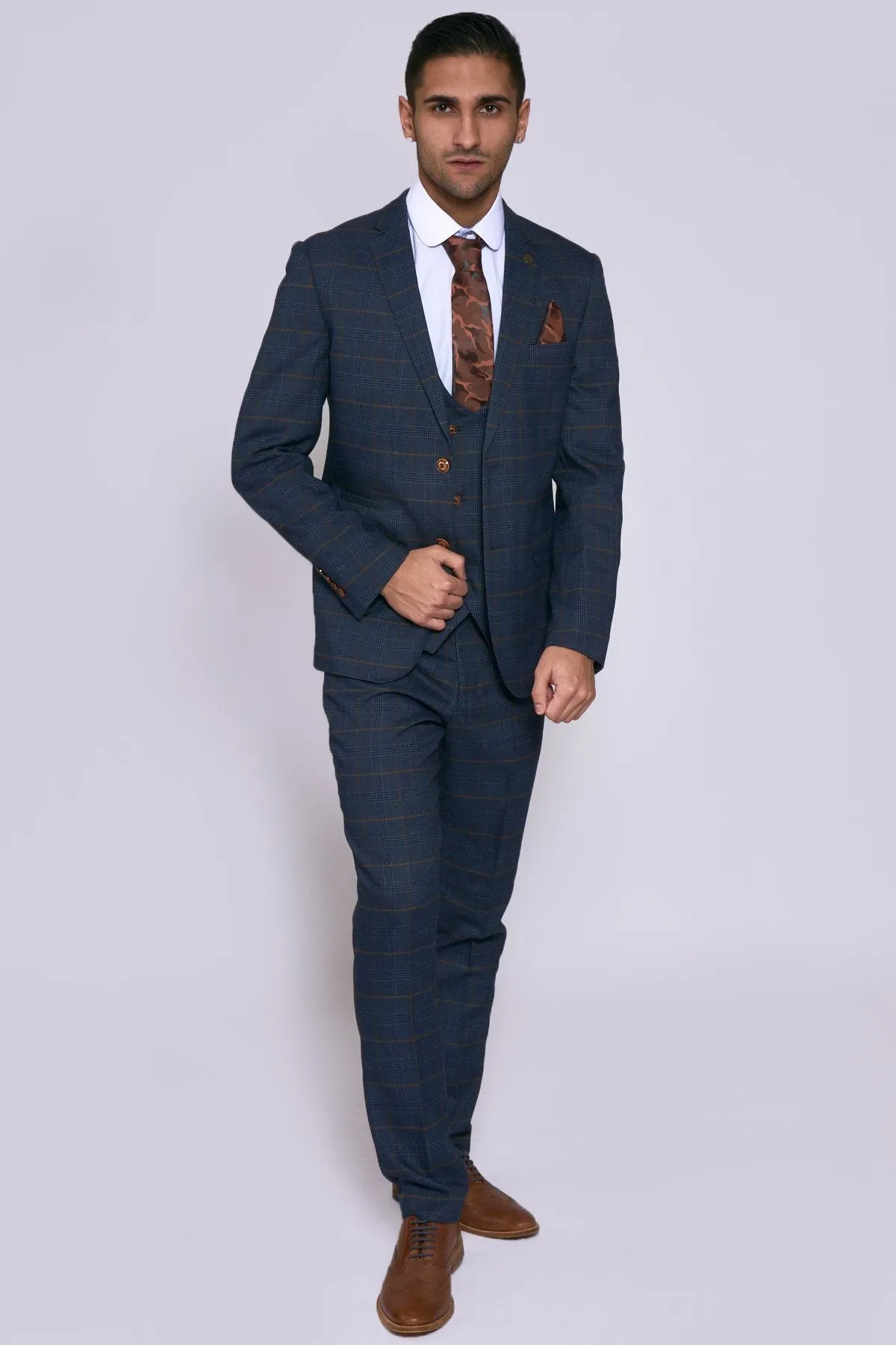 Jenson Navy Check Wedding Suit