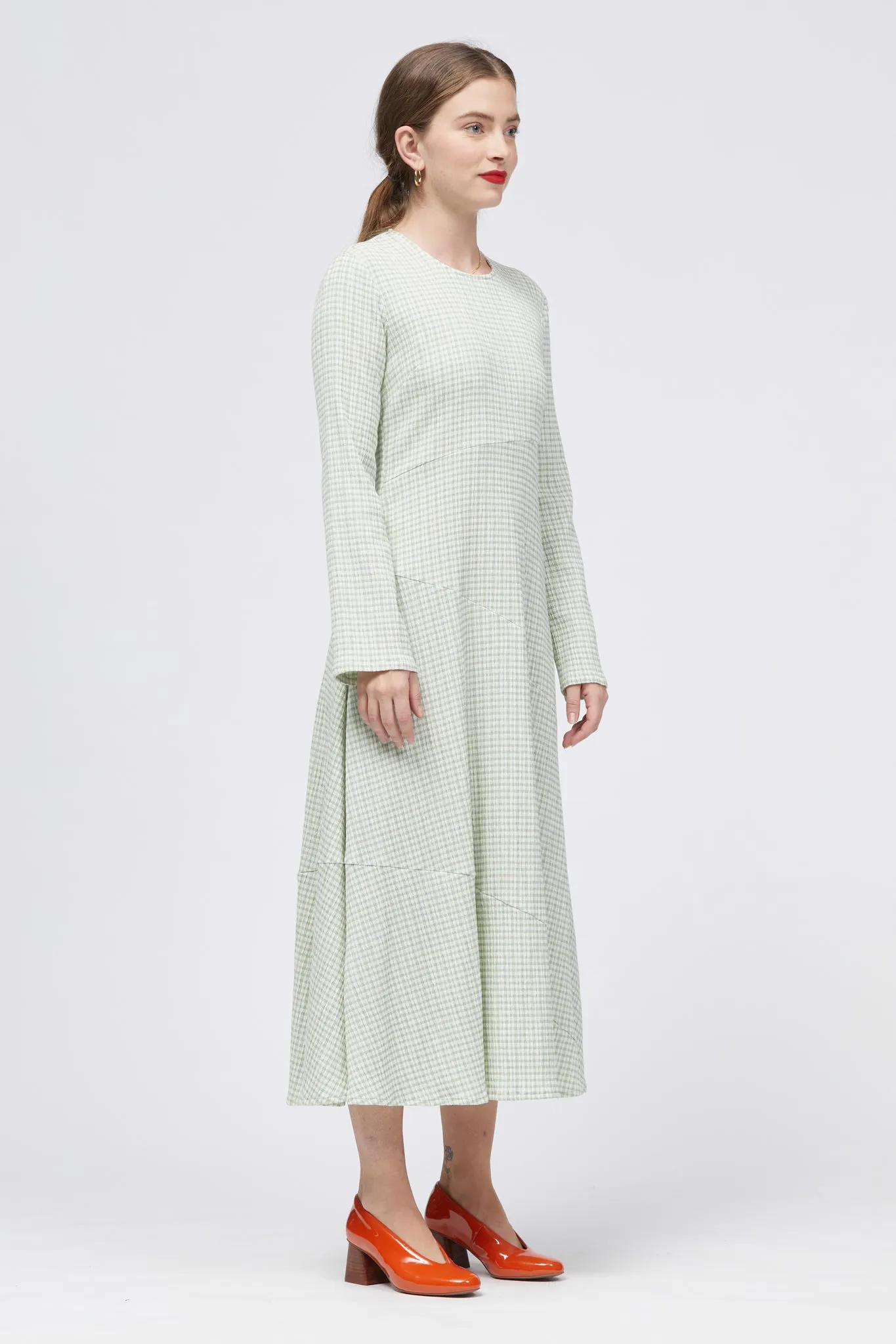 Kust Midi Dress Mint/White Check
