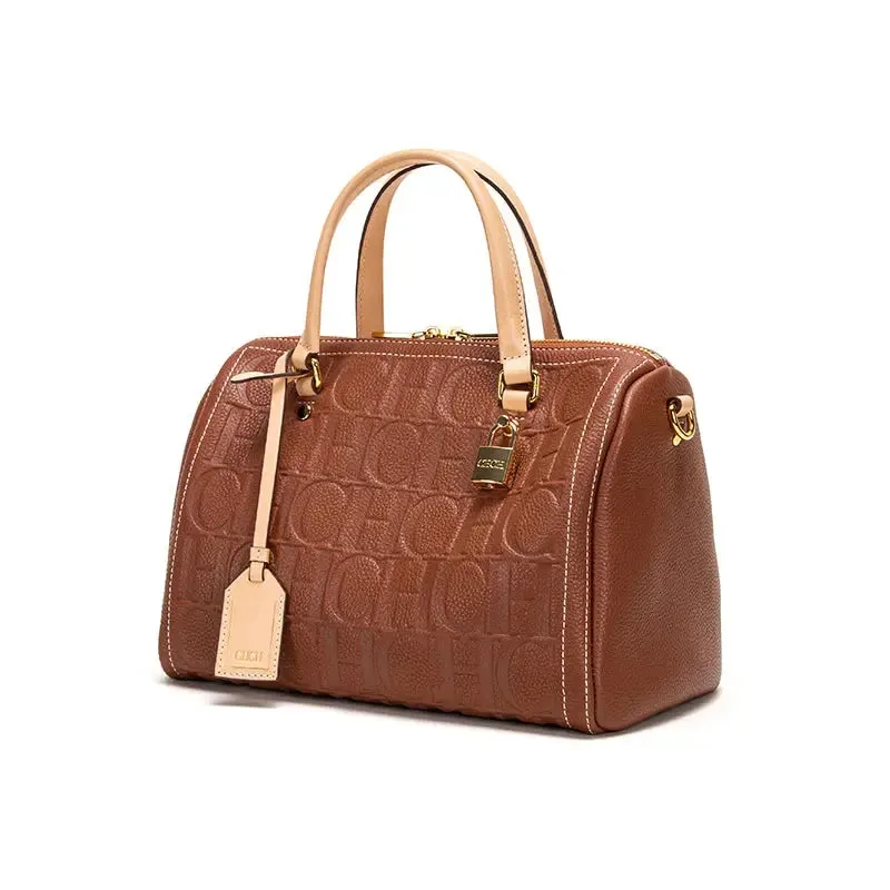 large capacity handbag New Large Capacity Women's Handbag Unique and Exquisite Letter Printing Lock Buckle Accessories Solid Color Simplicity