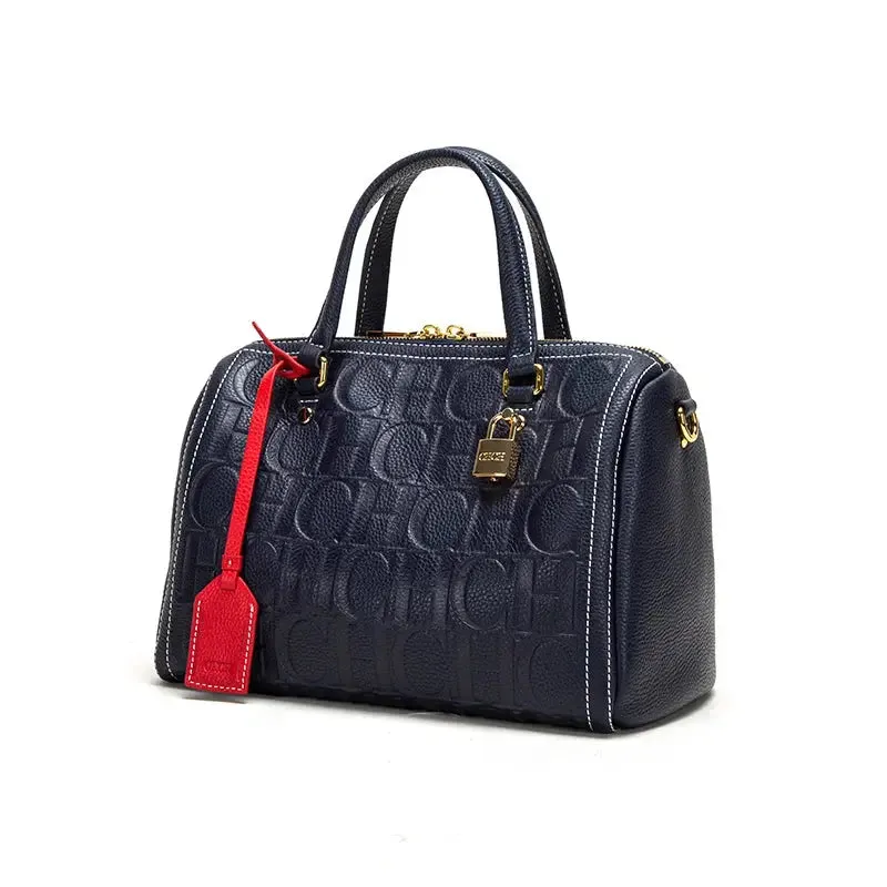 large capacity handbag New Large Capacity Women's Handbag Unique and Exquisite Letter Printing Lock Buckle Accessories Solid Color Simplicity