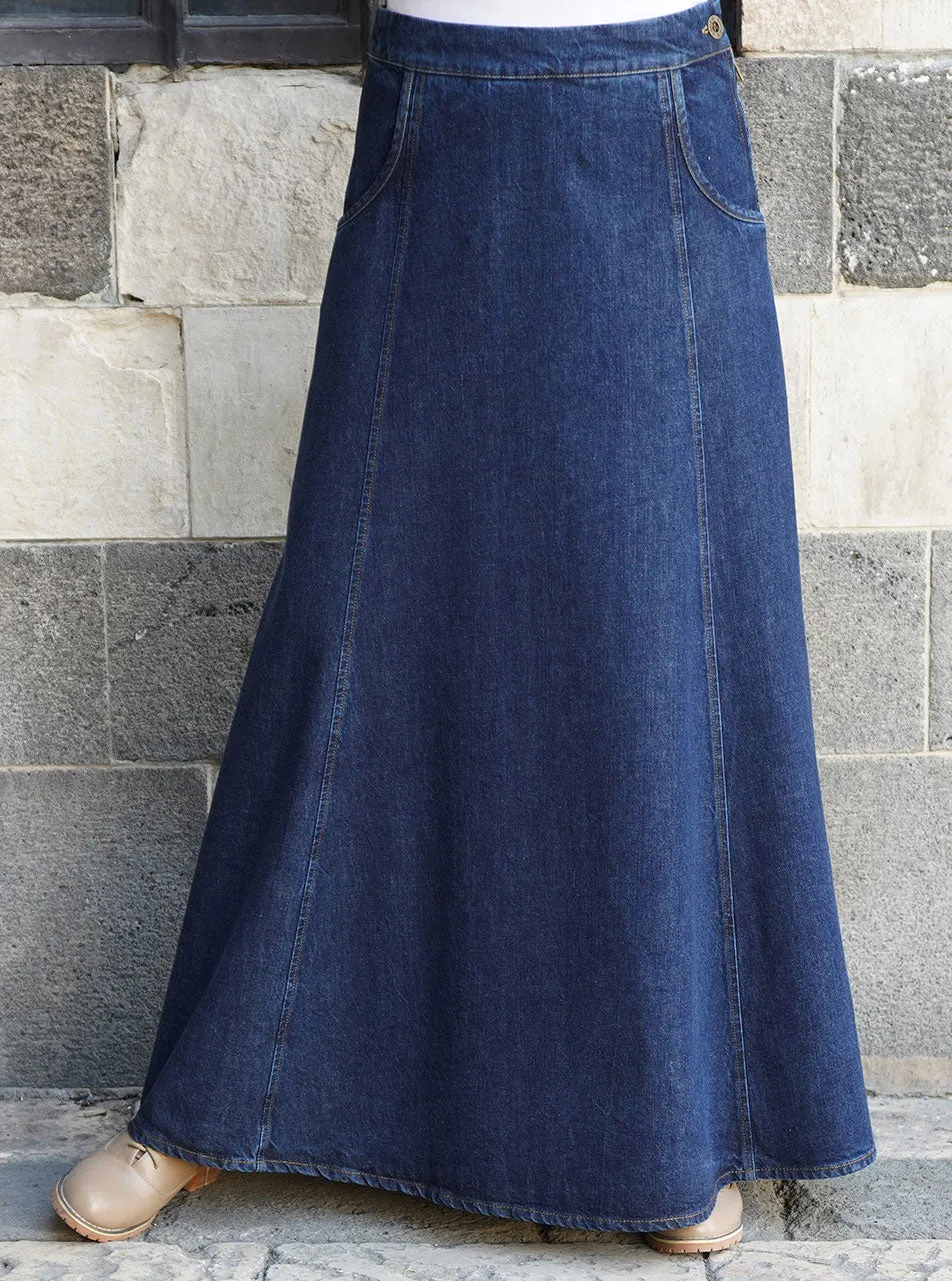 Marina Denim Maxi Skirt