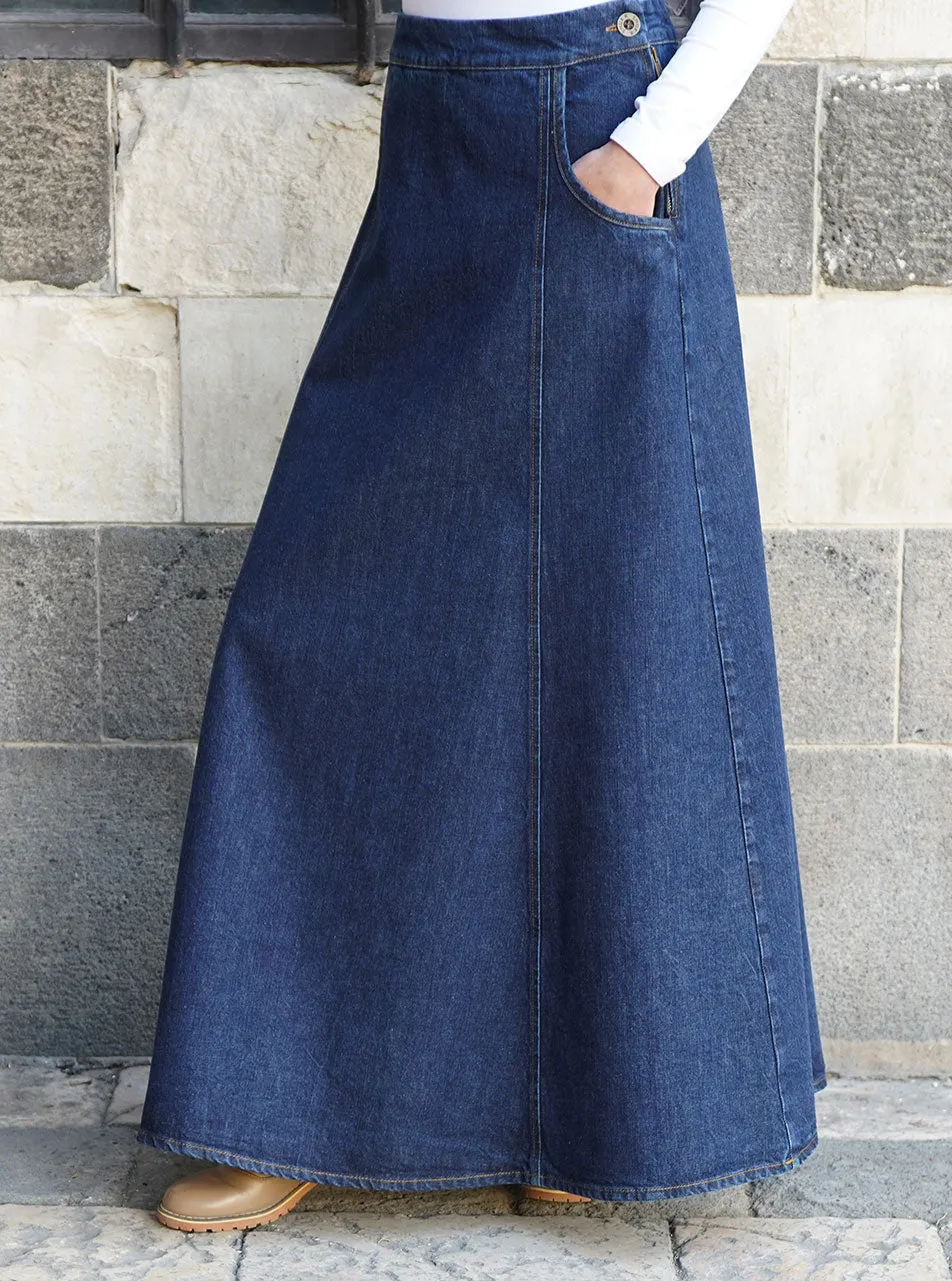 Marina Denim Maxi Skirt