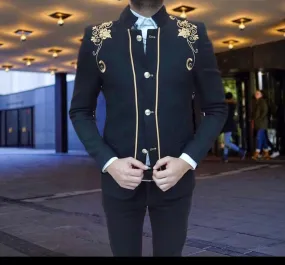 Men's Broidery Blazer Slim-Fit | 301