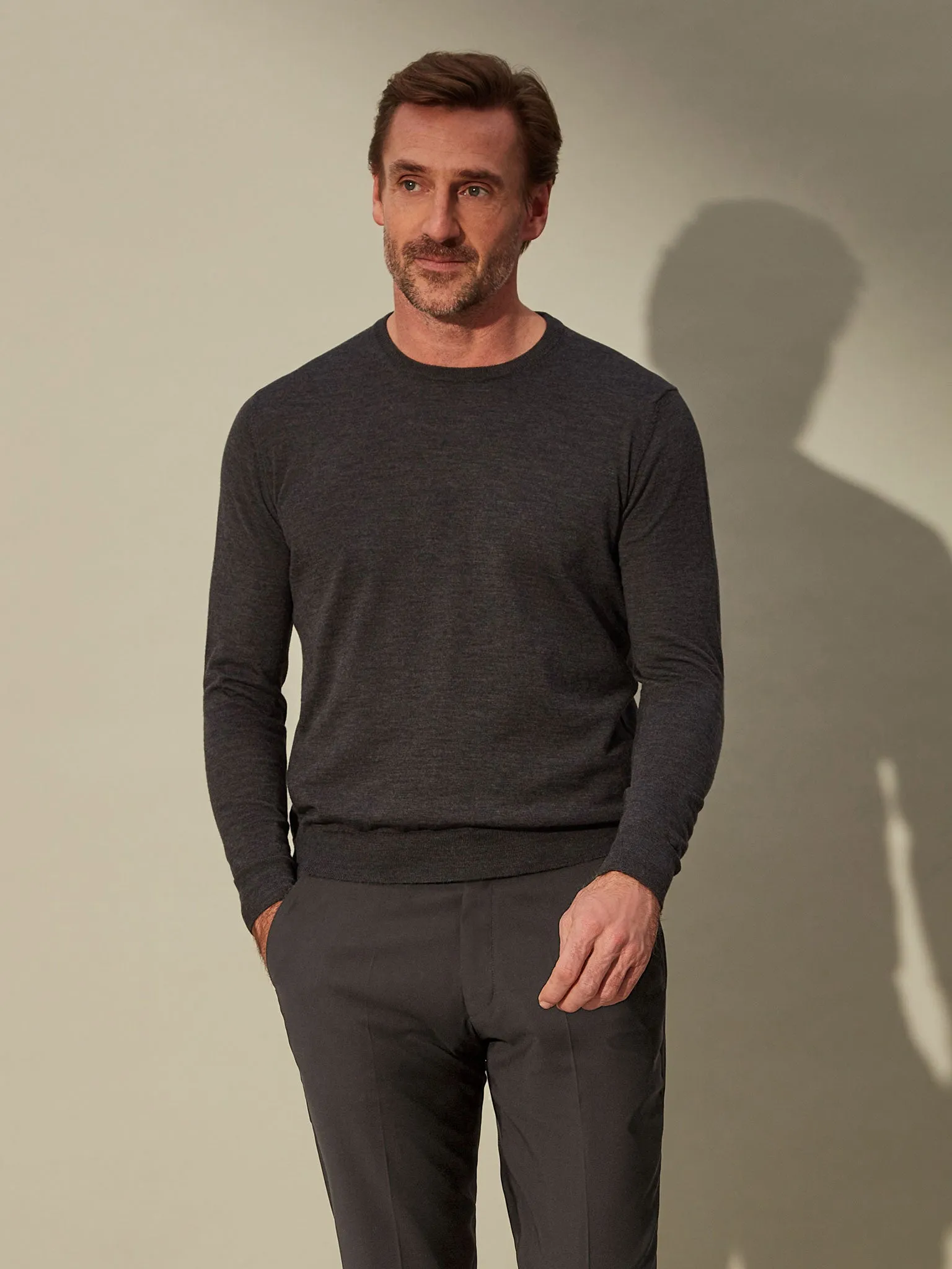 Merino Crewneck - Downtown Grey