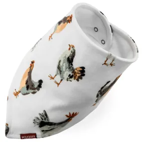 Milkbarn Chicken Print Organic Kerchief Bib