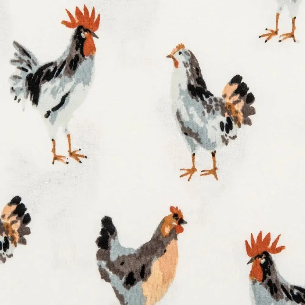 Milkbarn Chicken Print Organic Kerchief Bib