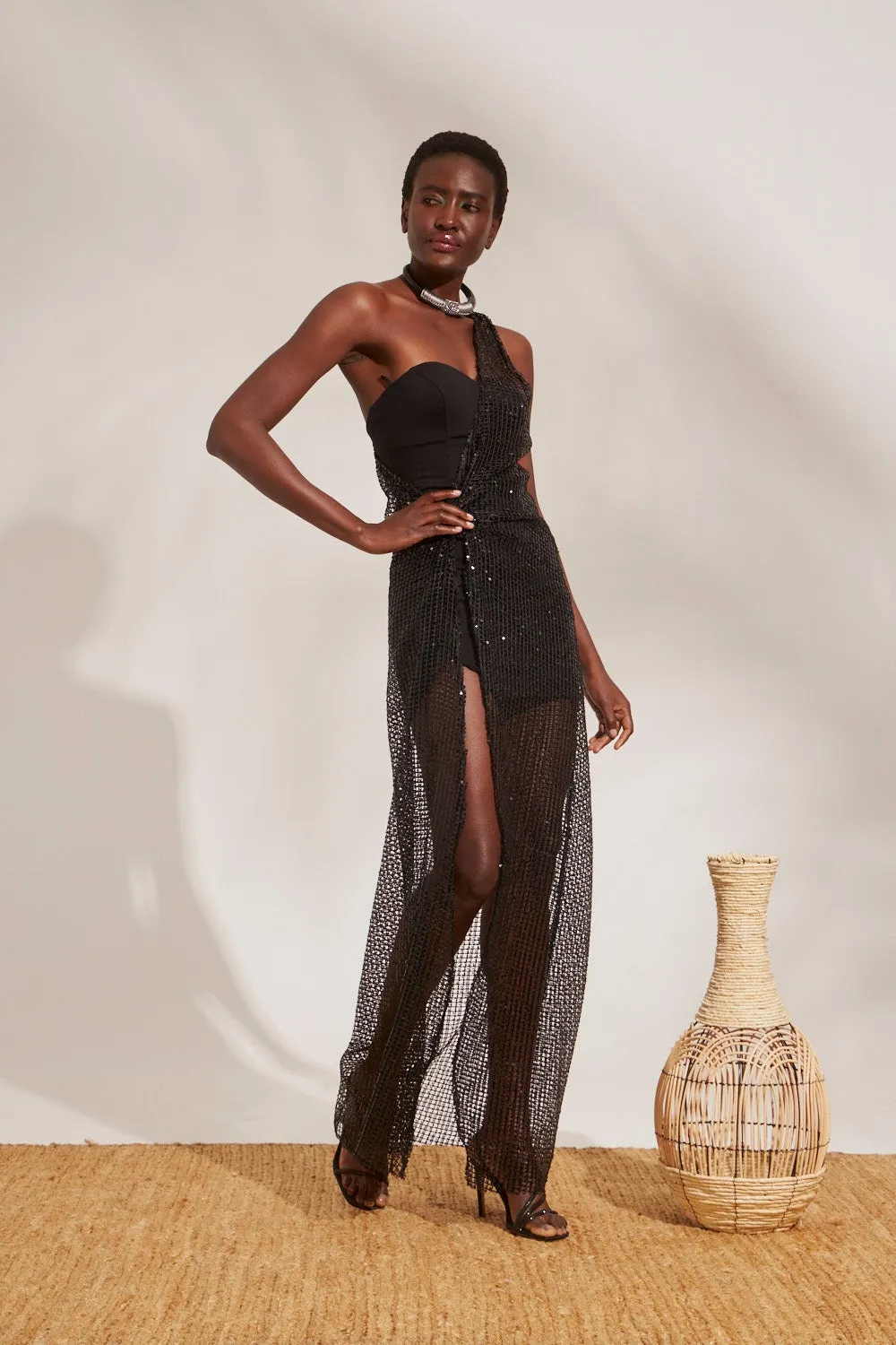 NET SEQUIN GOWN