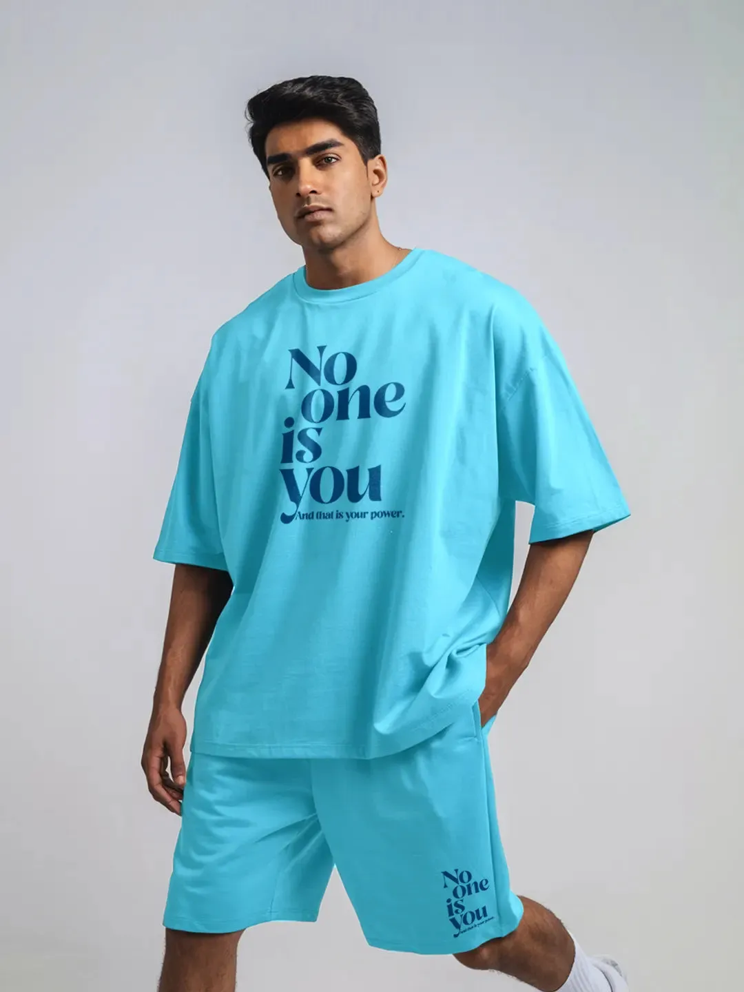 No One Is You Cotton Mens T Shirt and Shorts Combo Set