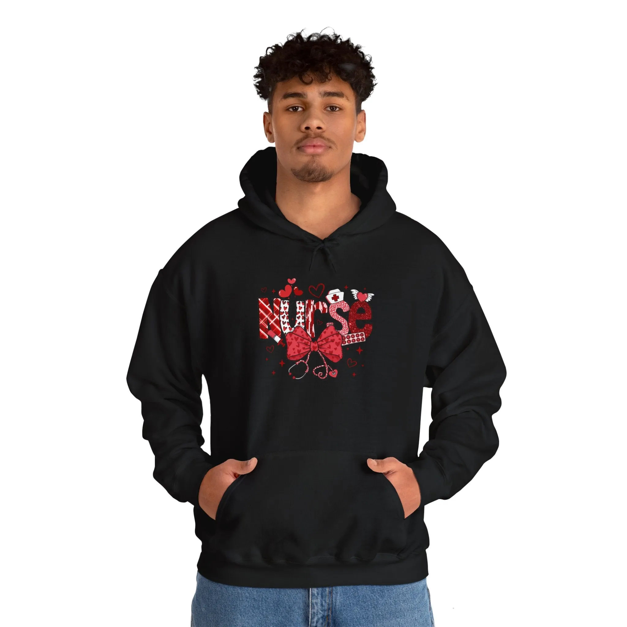 Nurse Love Unisex Hooded Sweatshirt - Cozy Valentine's Gift
