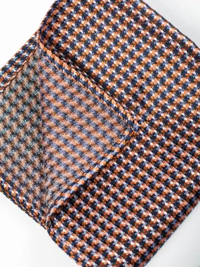 Orange Check Pocket Square