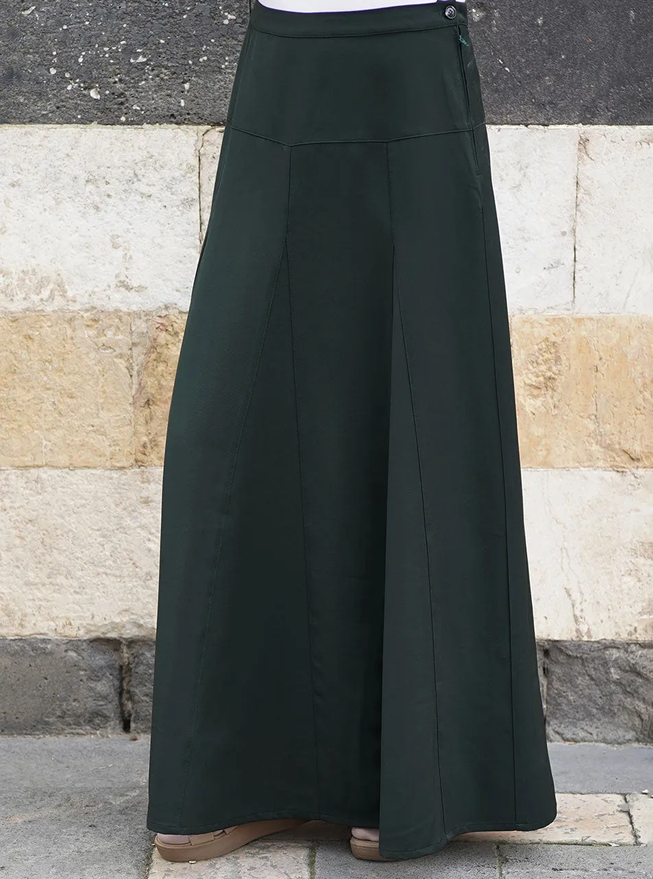 Paneled and Godeted Maxi Skirt