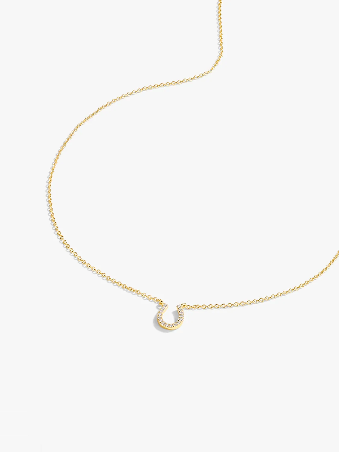 Petite Crystal Horseshoe Necklace