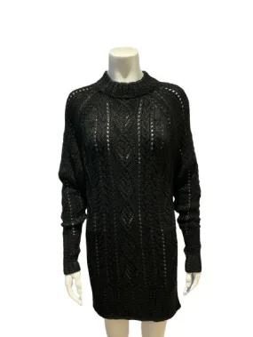 Polo RALPH LAUREN Metallic Cable Knit Oversized Sweater Jumper Dres Size S small ladies