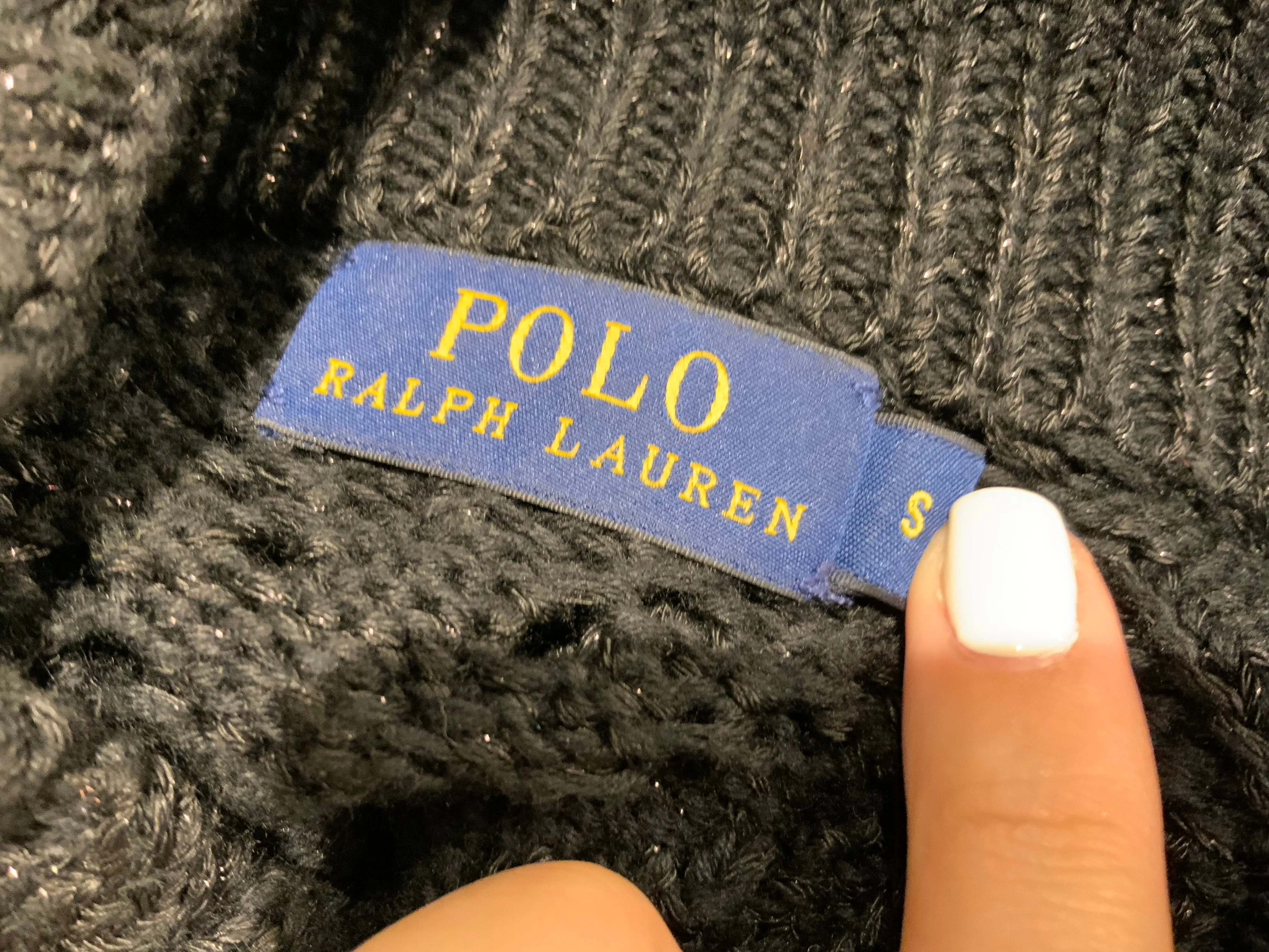 Polo RALPH LAUREN Metallic Cable Knit Oversized Sweater Jumper Dres Size S small ladies
