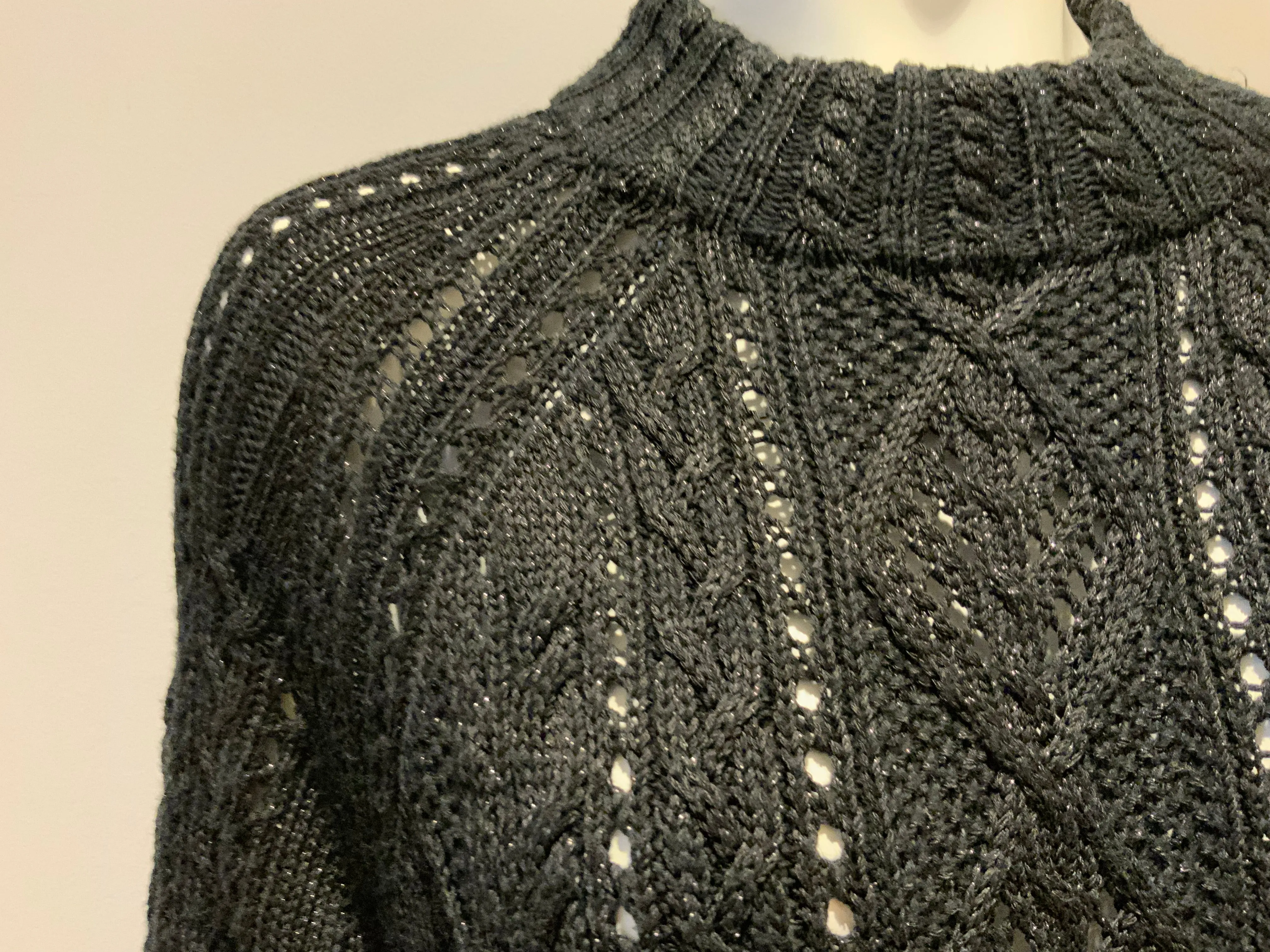 Polo RALPH LAUREN Metallic Cable Knit Oversized Sweater Jumper Dres Size S small ladies