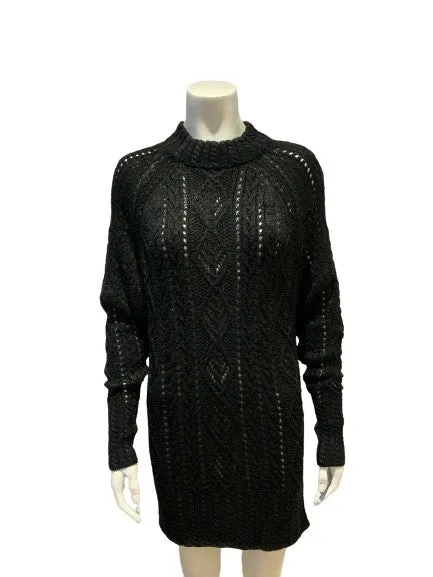 Polo RALPH LAUREN Metallic Cable Knit Oversized Sweater Jumper Dres Size S small ladies