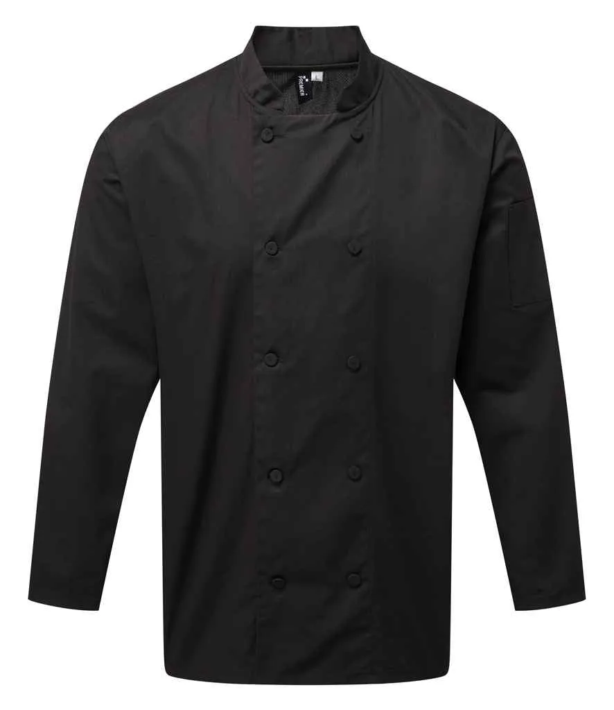 Premier Coolchecker® Long Sleeve Chef's Jacket | Black