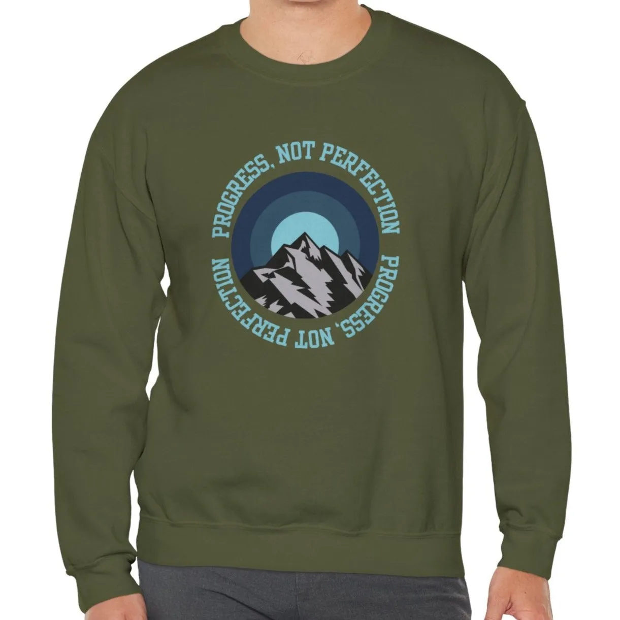 Progress Not Perfection Men's Empowerment Sweatshirt: Strive for Success with Comfortable Confidence