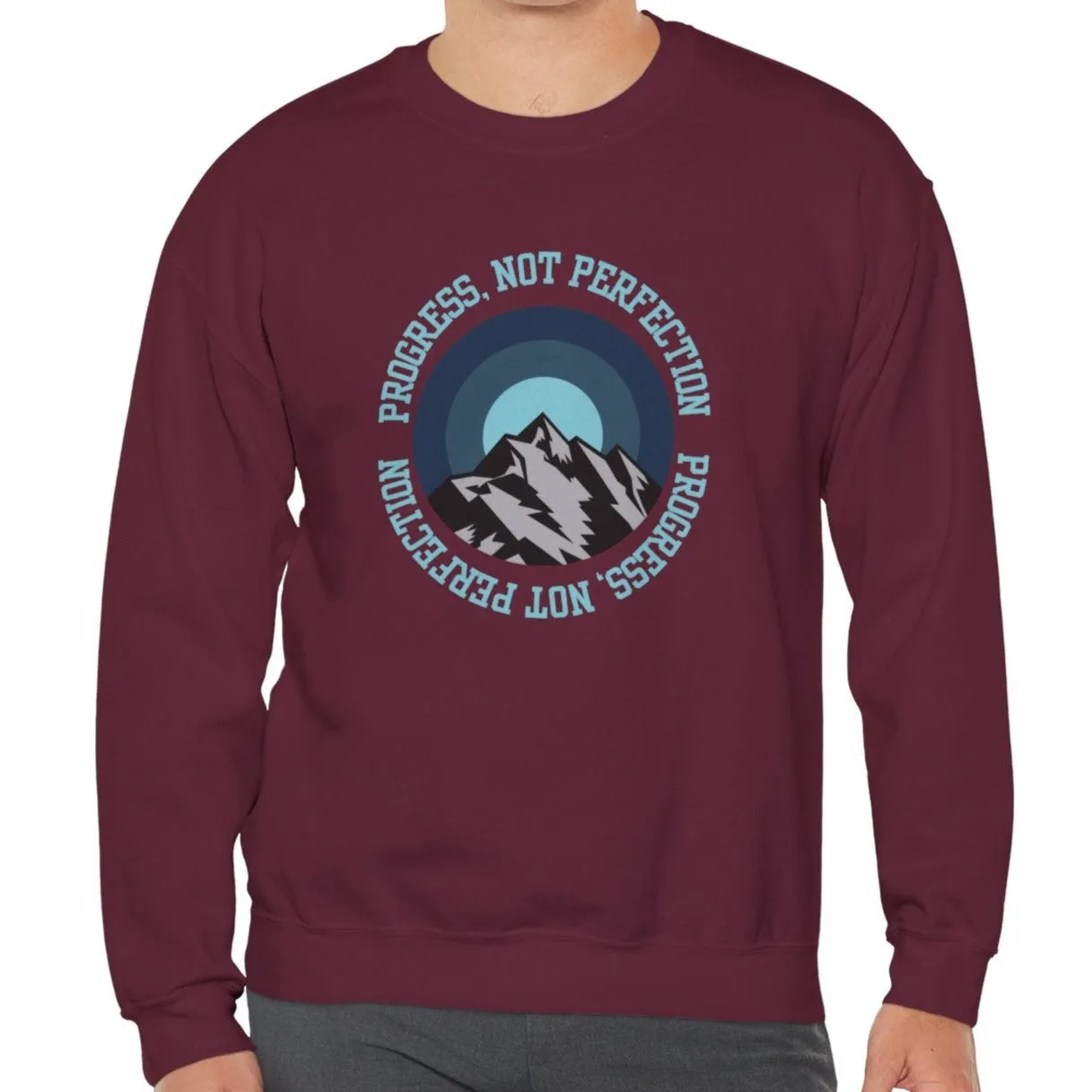 Progress Not Perfection Men's Empowerment Sweatshirt: Strive for Success with Comfortable Confidence