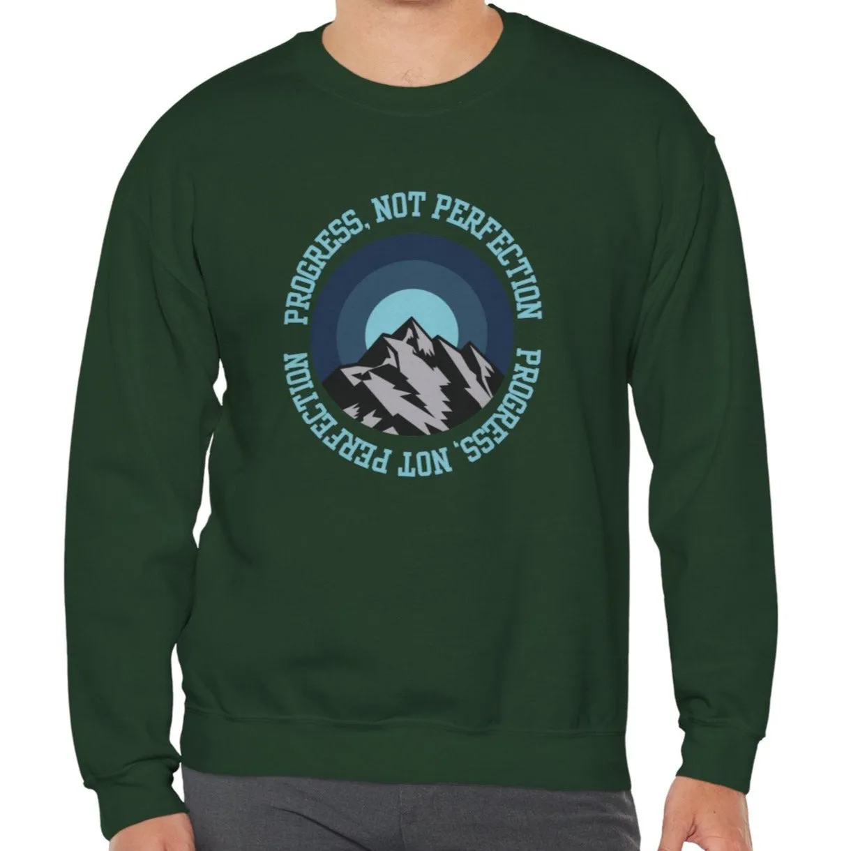 Progress Not Perfection Men's Empowerment Sweatshirt: Strive for Success with Comfortable Confidence