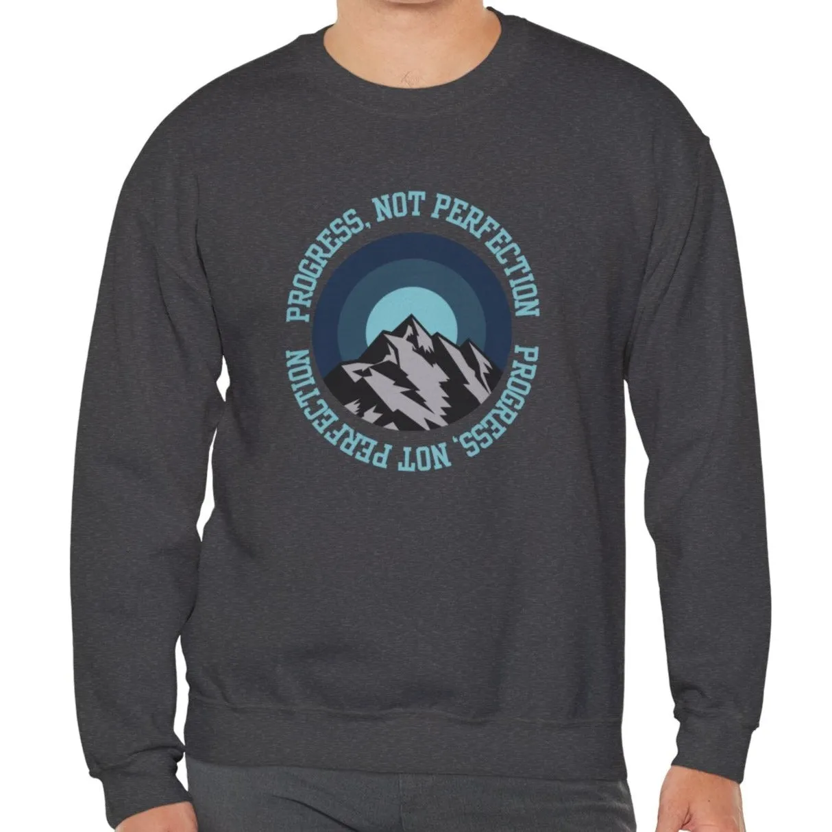Progress Not Perfection Men's Empowerment Sweatshirt: Strive for Success with Comfortable Confidence