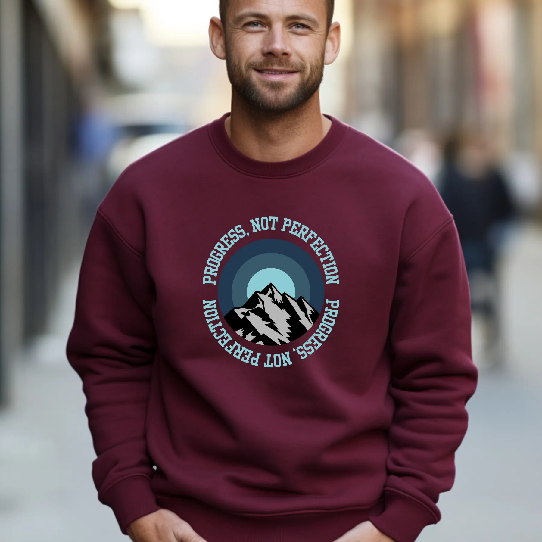 Progress Not Perfection Men's Empowerment Sweatshirt: Strive for Success with Comfortable Confidence