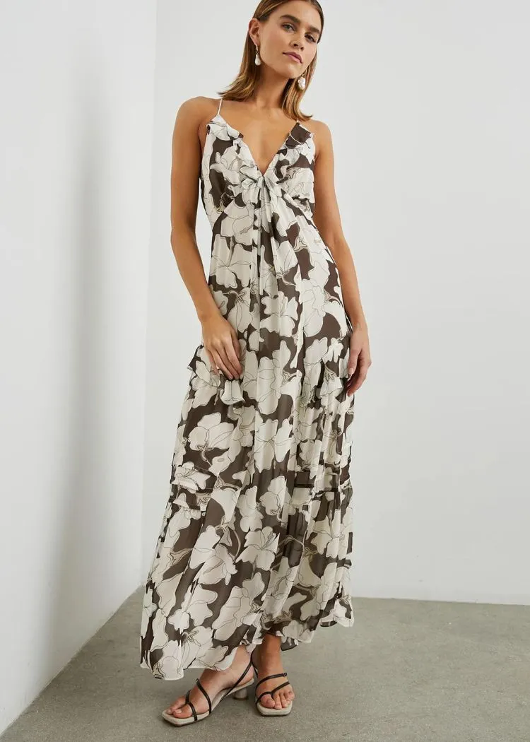 Rails Boa Dress- Mocha Floral
