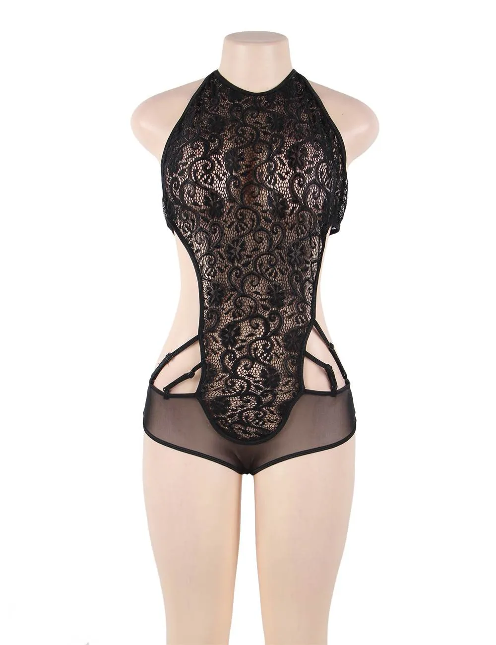 Red & Black  Lace Two-piece Sexy Teddy