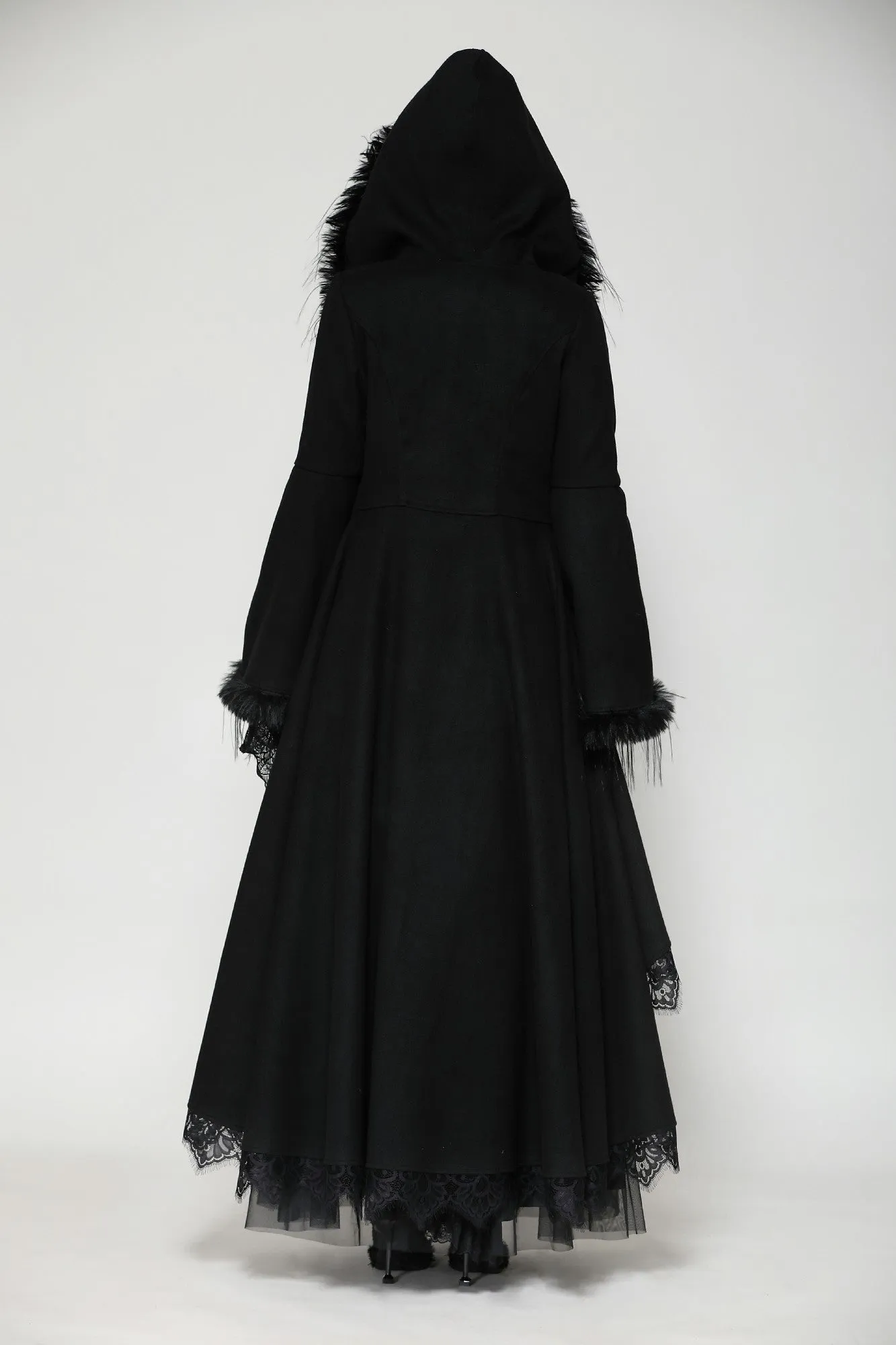 Romantic gothic plush hem coat with grand skirt JW282
