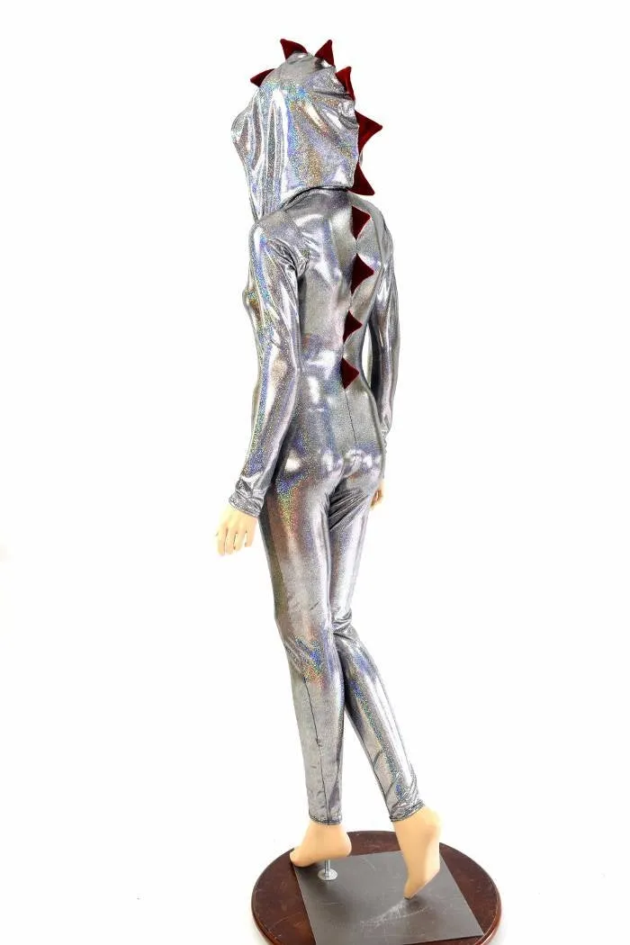 Silver Holographic Dragon Catsuit