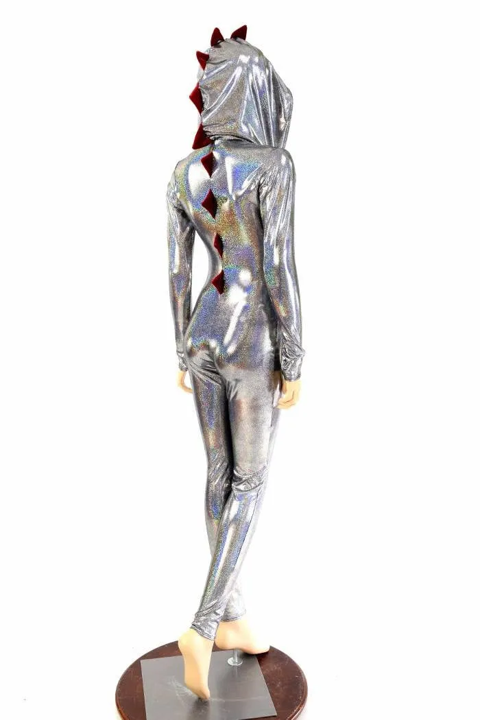 Silver Holographic Dragon Catsuit