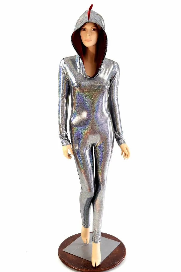 Silver Holographic Dragon Catsuit