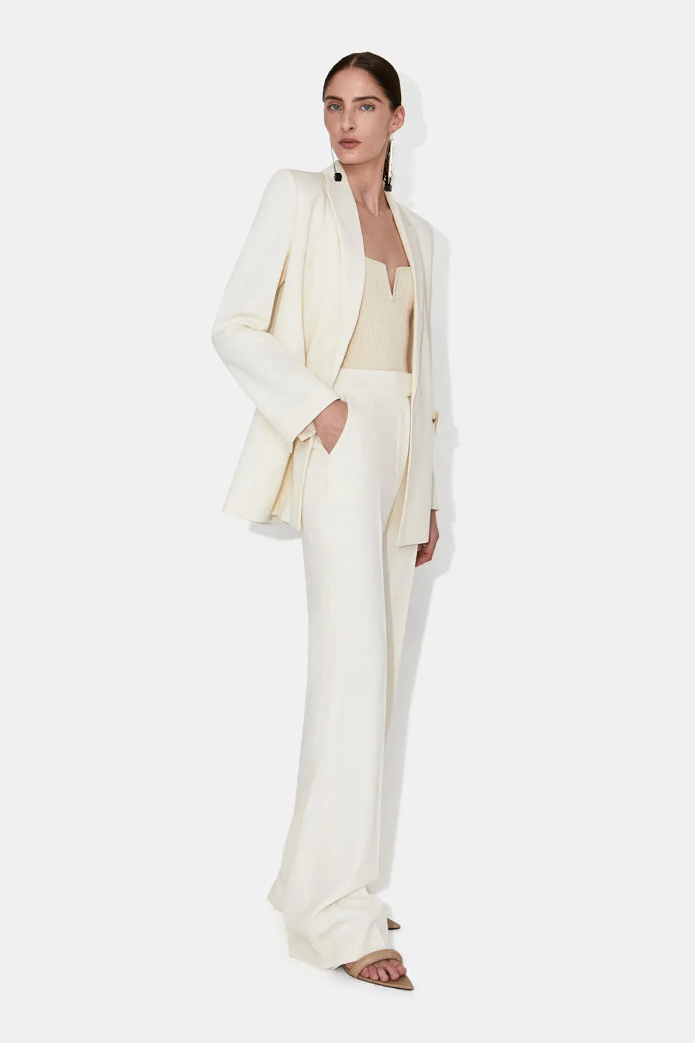Spinal Blazer - Off White with Silver