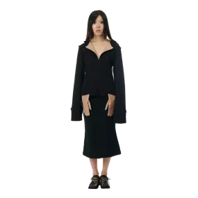 Sweat Blazer with Glove Shaped Pockets in Black