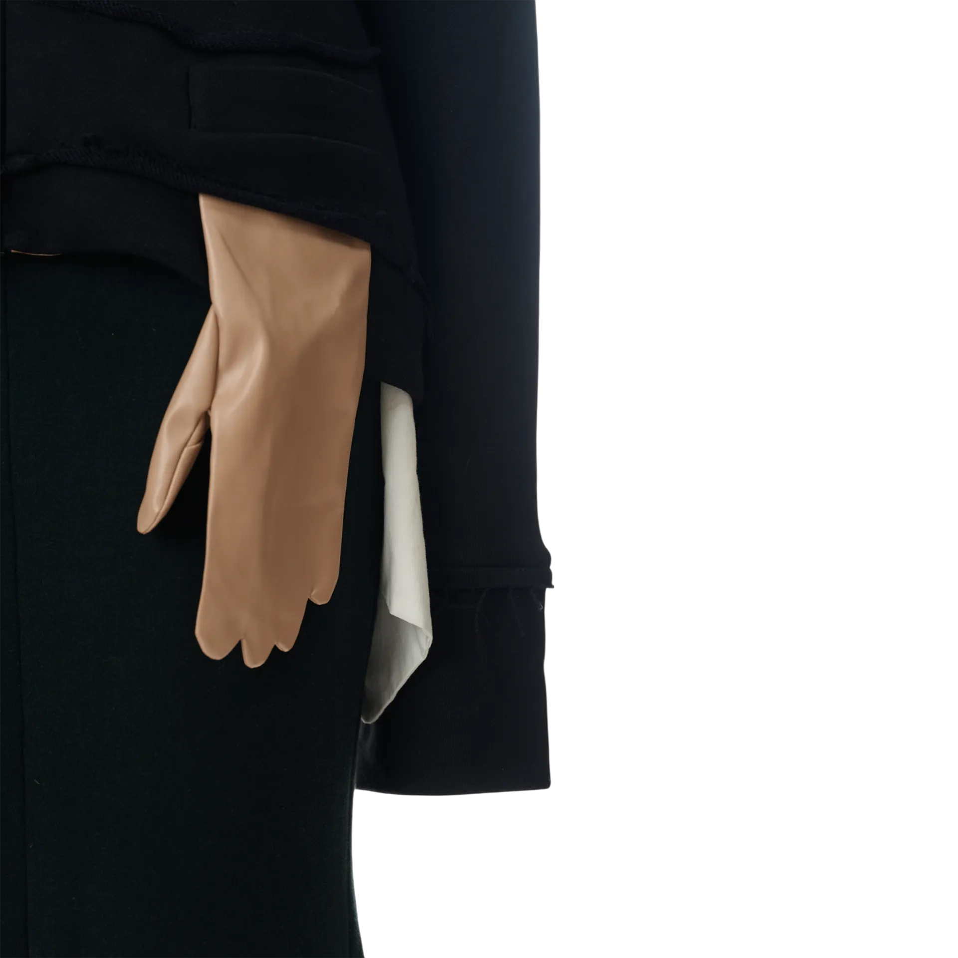 Sweat Blazer with Glove Shaped Pockets in Black
