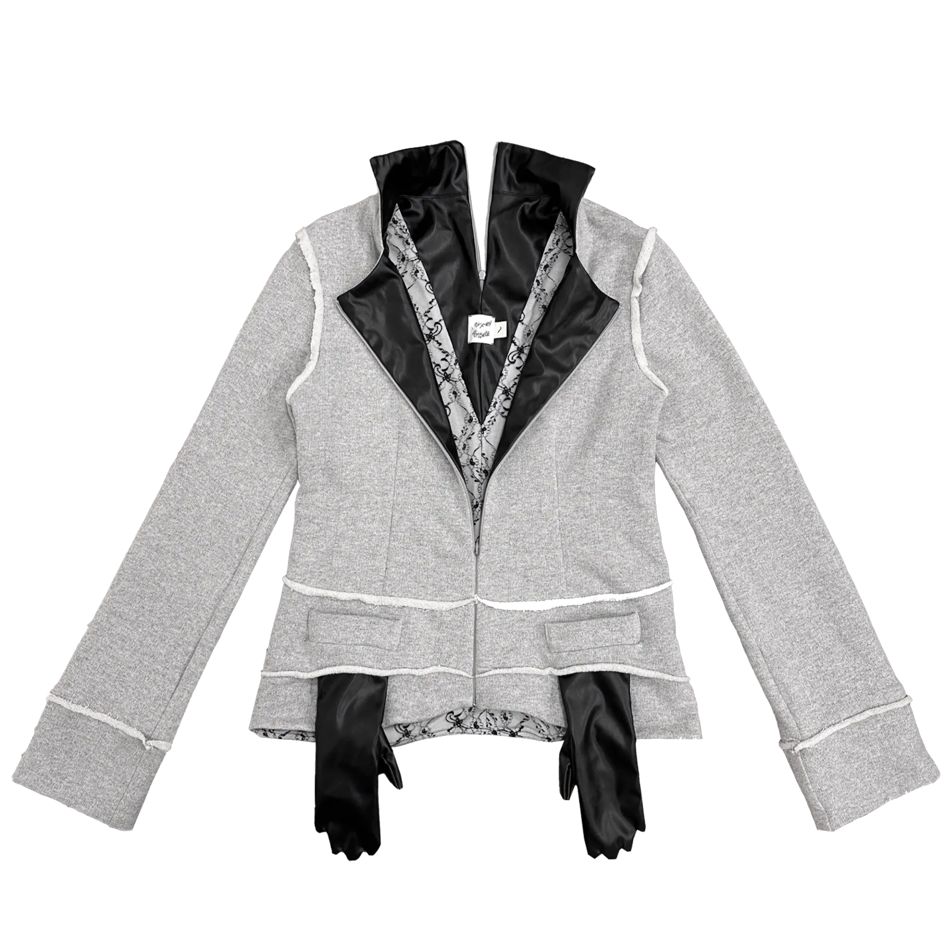 Sweat Blazer with Glove Shaped Pockets in Grey