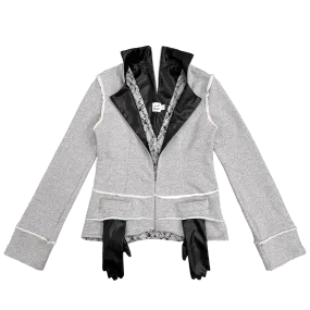 Sweat Blazer with Glove Shaped Pockets in Grey
