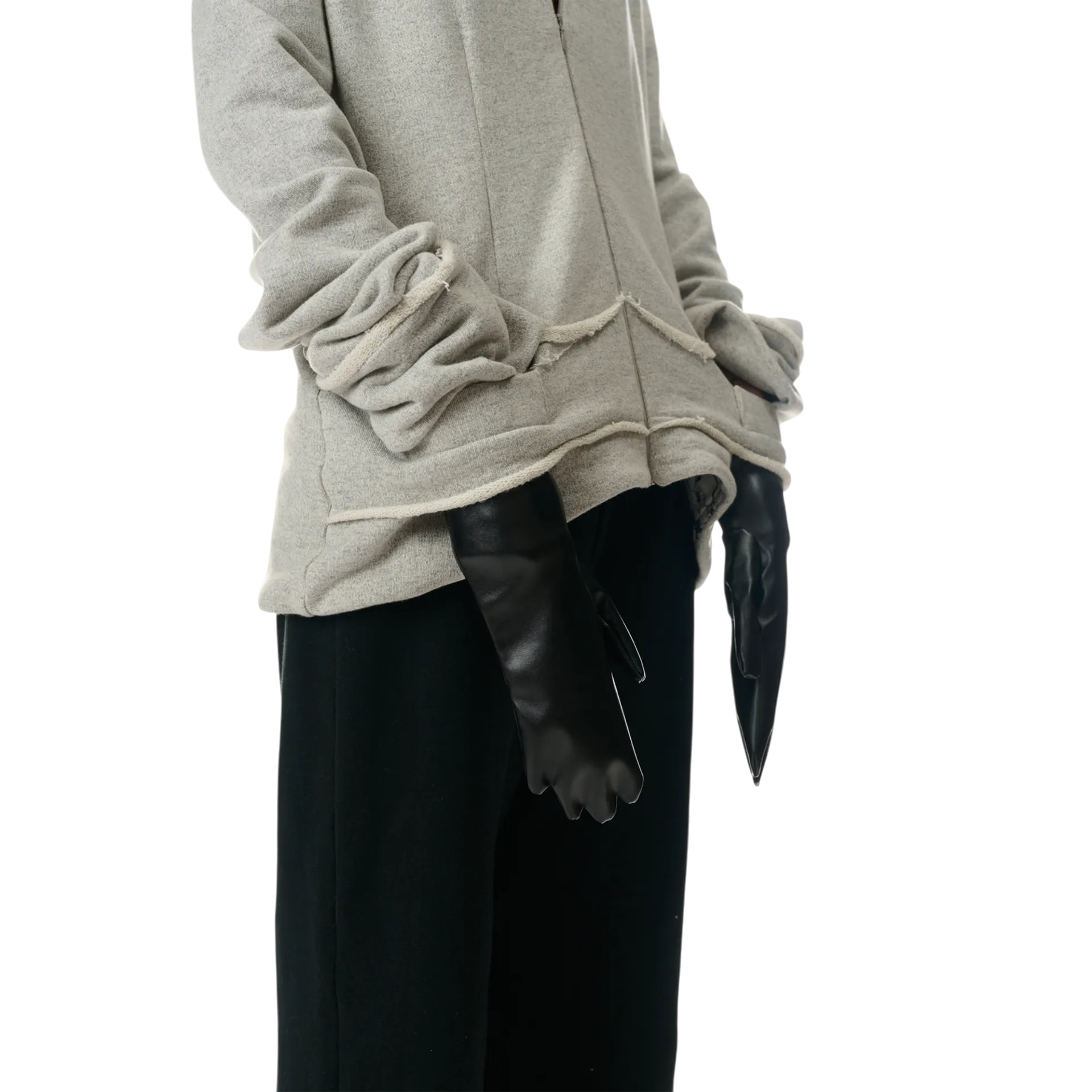 Sweat Blazer with Glove Shaped Pockets in Grey