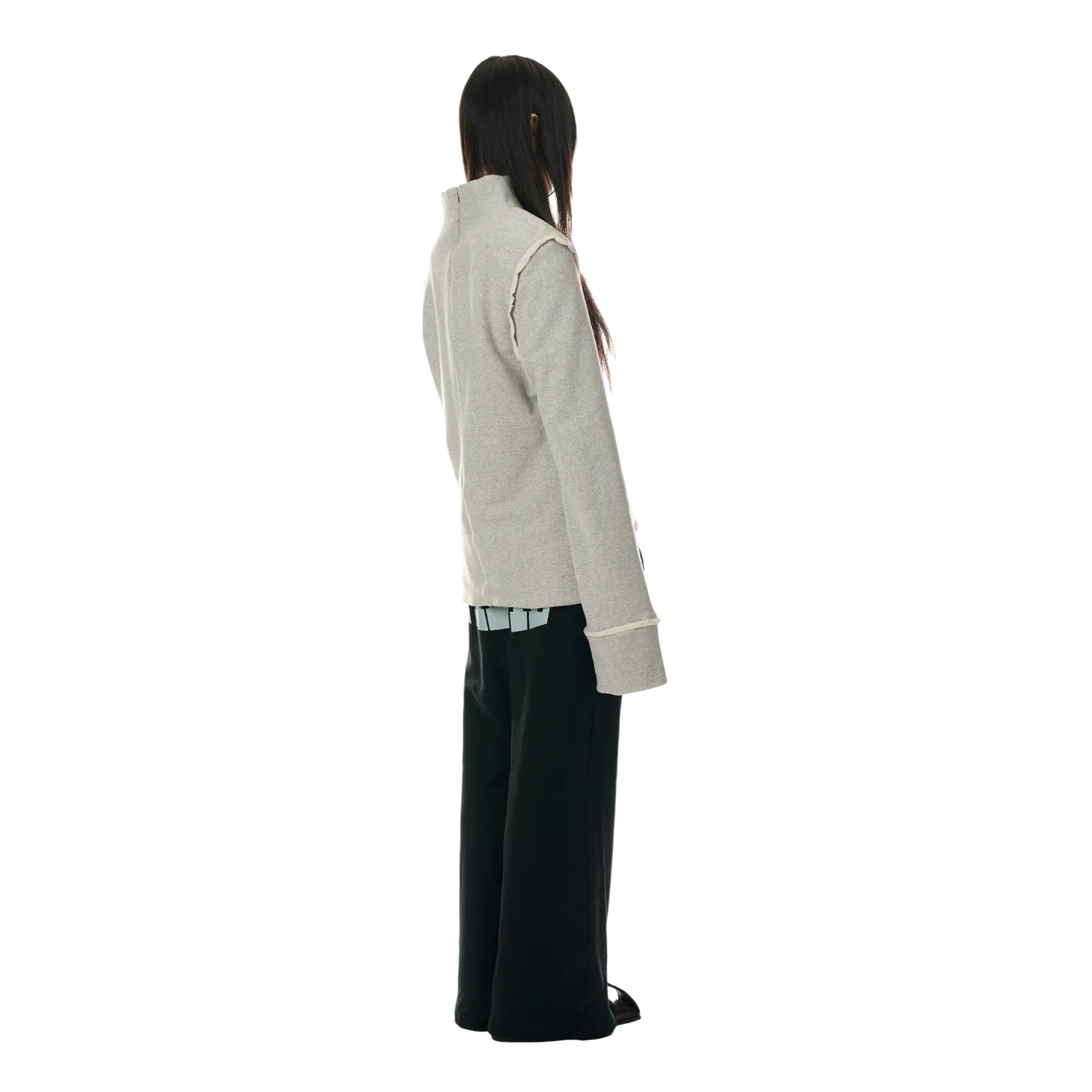 Sweat Blazer with Glove Shaped Pockets in Grey
