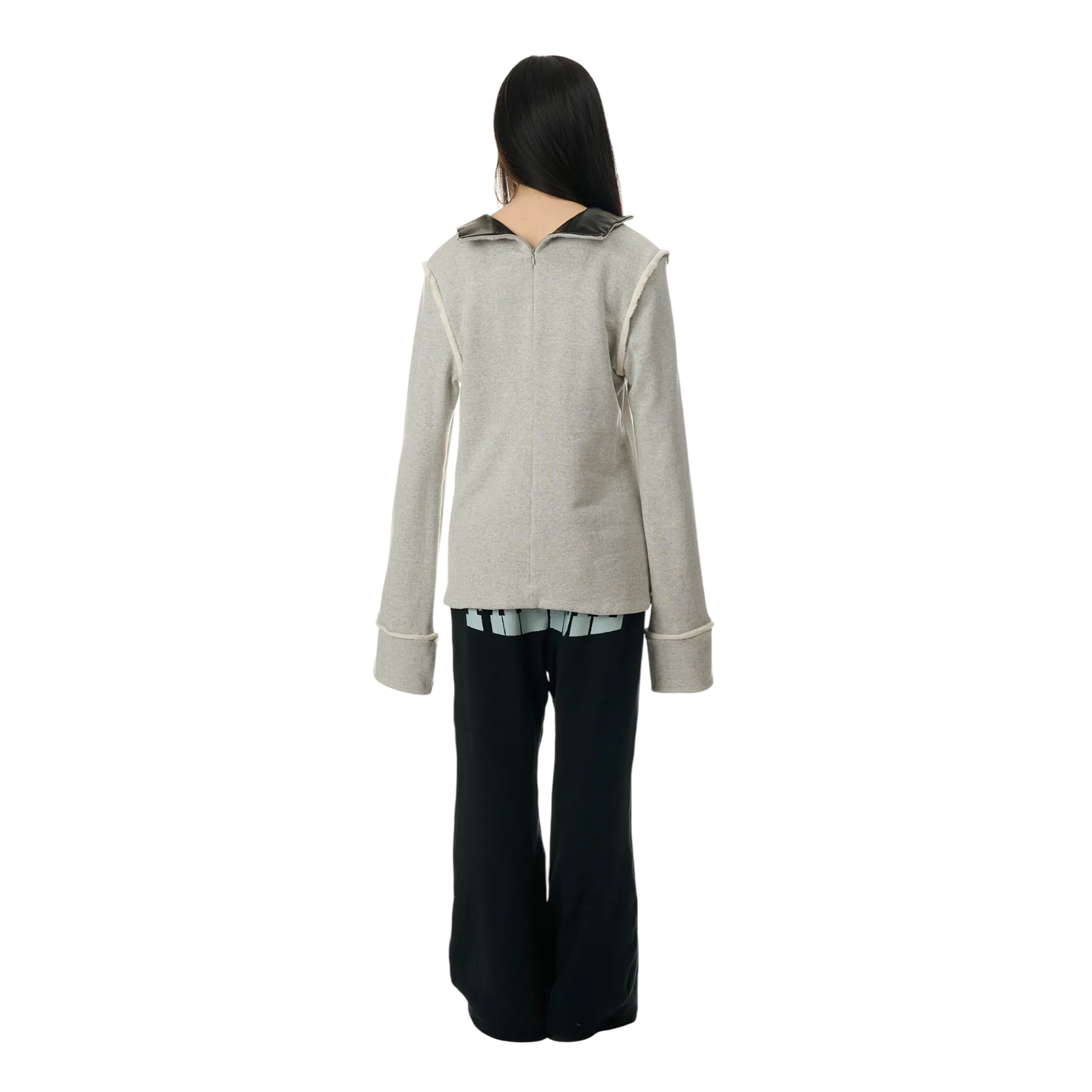 Sweat Blazer with Glove Shaped Pockets in Grey