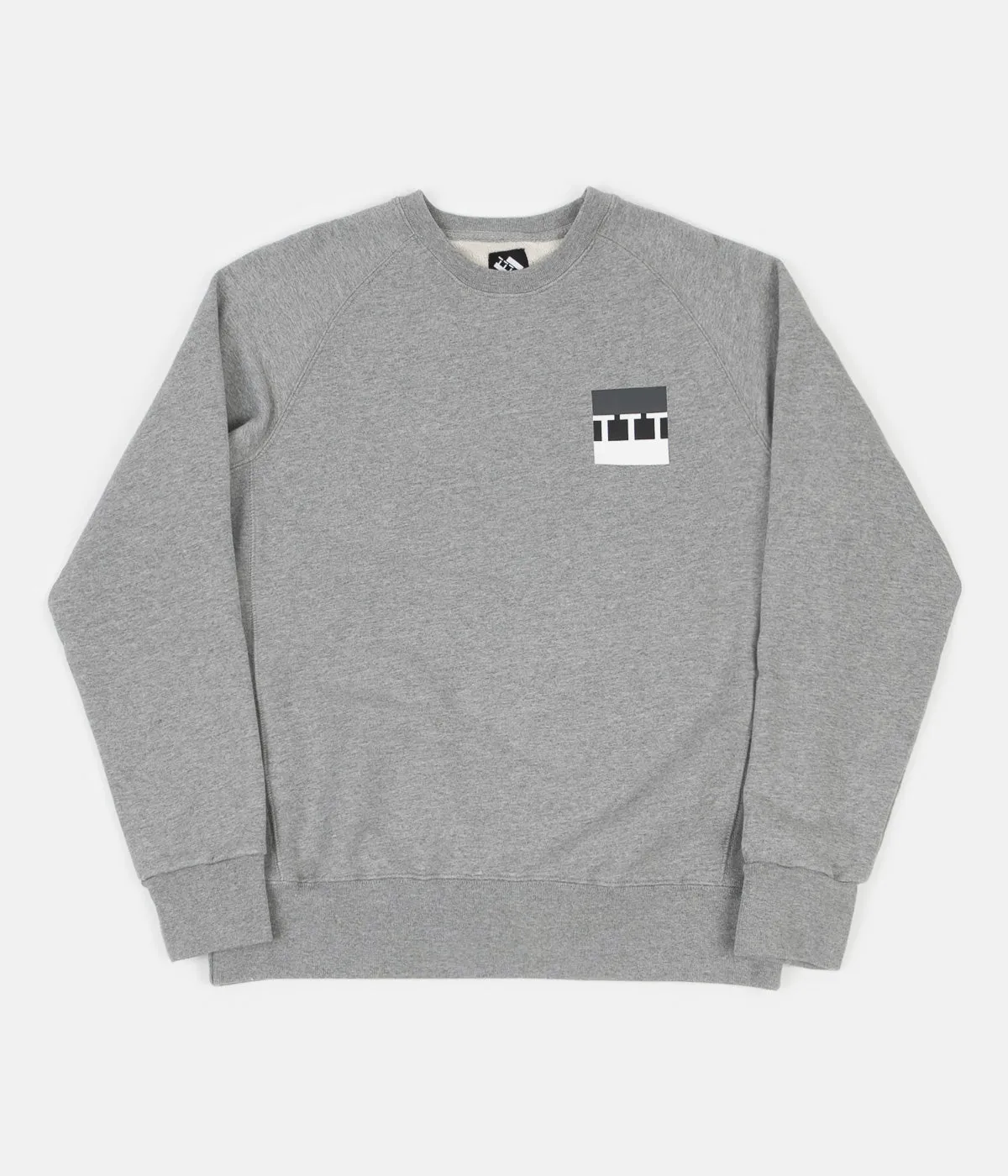 The Trilogy Tapes Block Crewneck Sweatshirt - Grey Marl