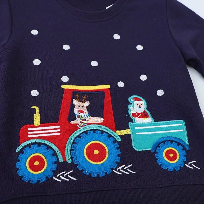 Toddler/Kid's Reindeer with Santa Design Sweatshirt