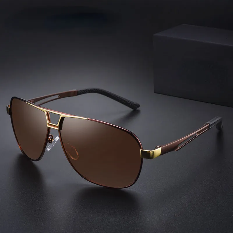 Top Quality Square Retro Photochromic Aluminum Sunglasses Men Polarized Driving Women Sun Glasses For Men Brown