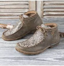TWISTED X WOMENS DRIVING MOCS (BOMBER/NUDE PRINT)