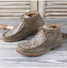 TWISTED X WOMENS DRIVING MOCS (BOMBER/NUDE PRINT)