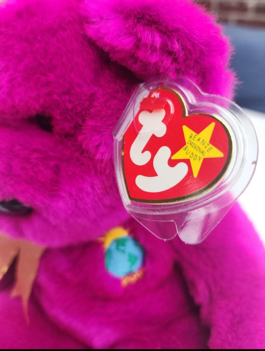 Ty Beanie Babies Millennium Bear Plush 13" has plastic on ear tag