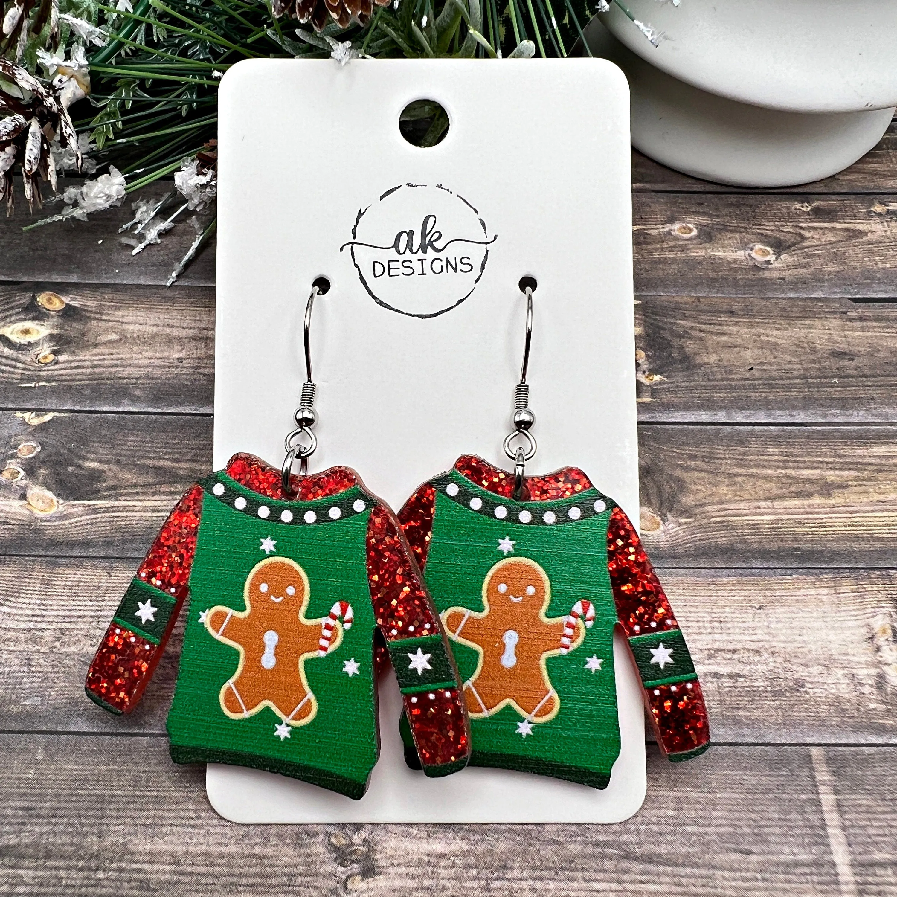 Ugly Christmas Sweater Acrylic Earrings