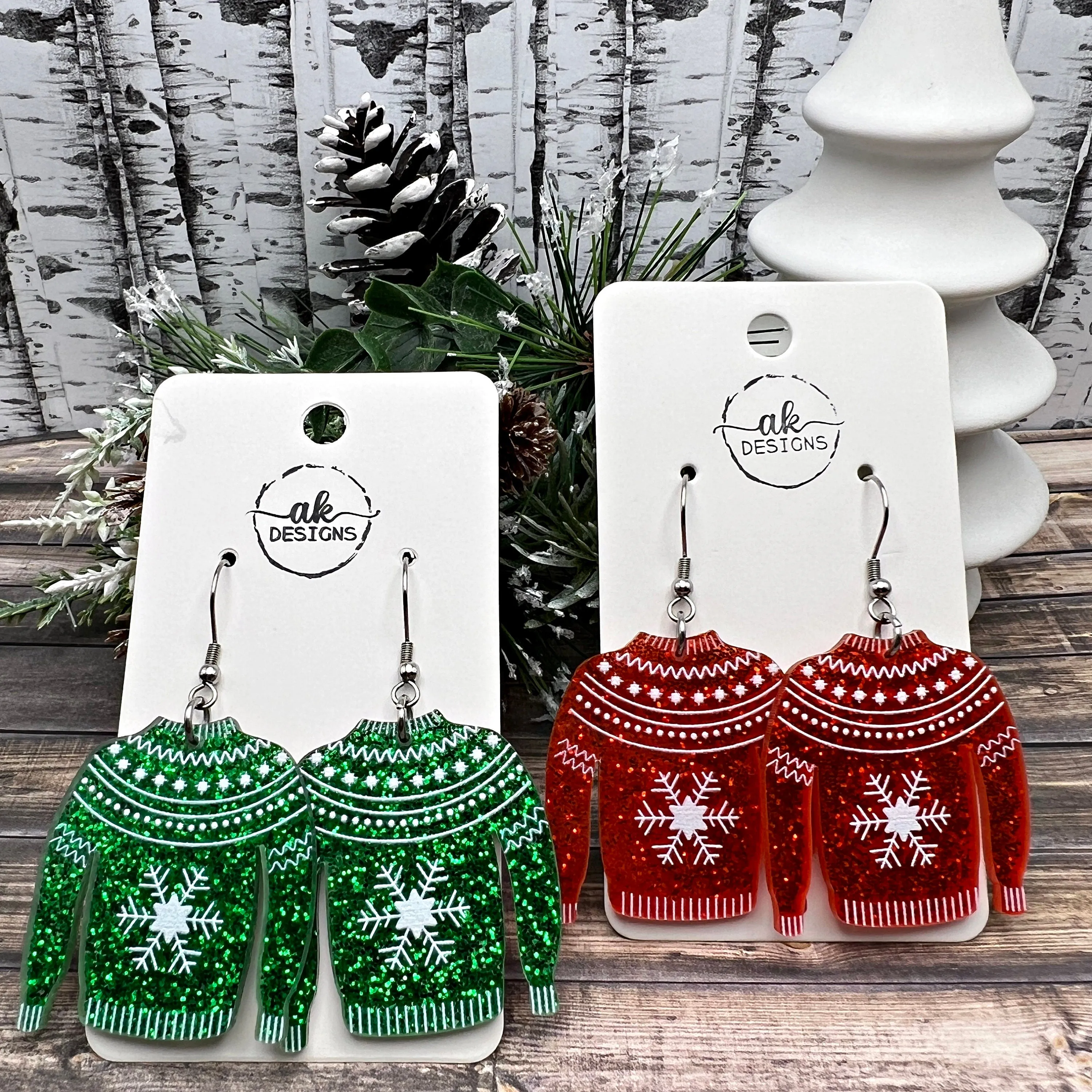 Ugly Christmas Sweater Acrylic Earrings