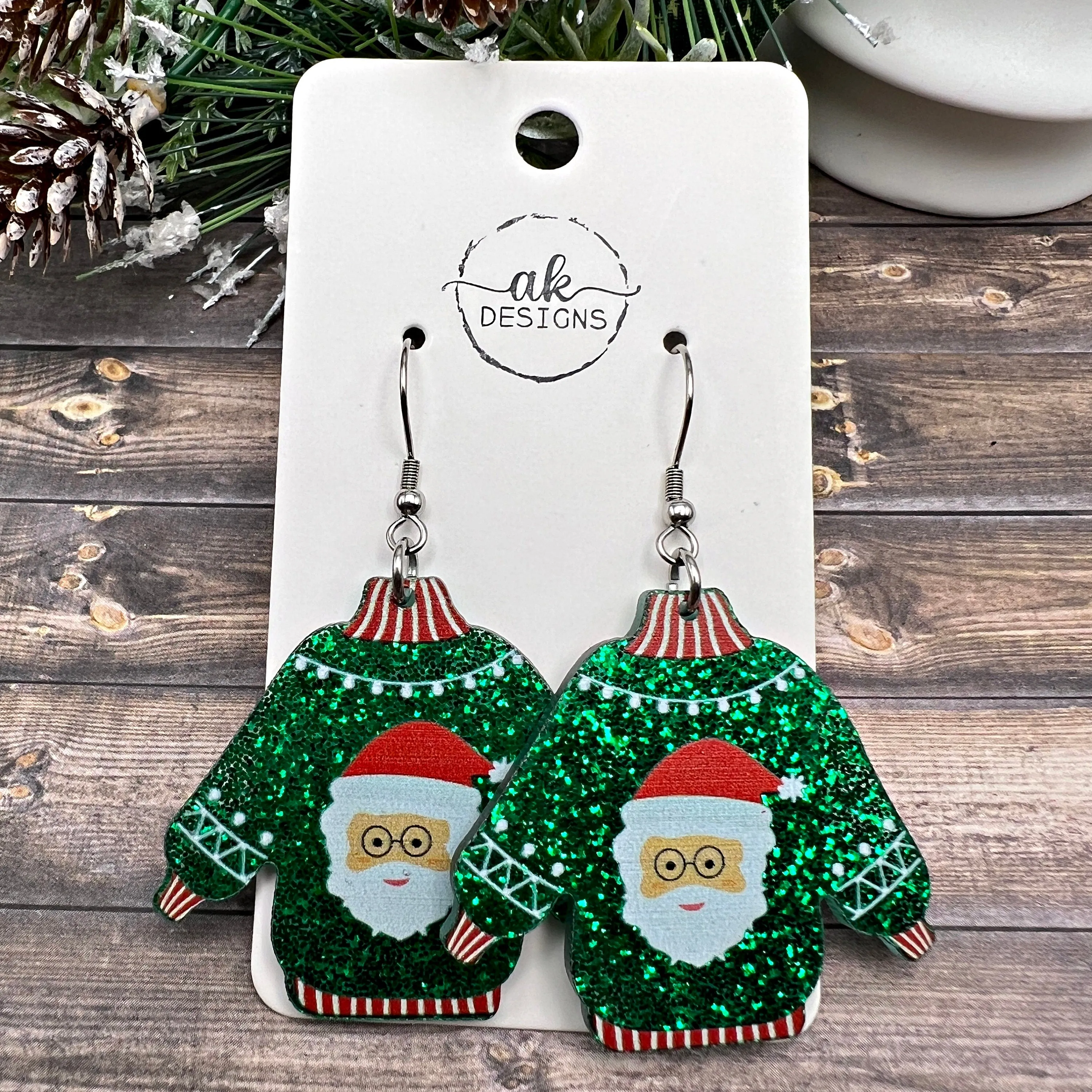 Ugly Christmas Sweater Acrylic Earrings